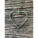Turquoise Open Heart with Pave Diamond Bail