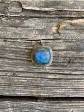 Pave Diamond Square Labradorite Pendant