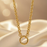 Sterling Silver with Gold Plating Rolo Chain with Round Clasp