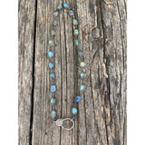 Double Strand of Labradorite and Sterling Silver Necklace with Pave Diamond Clasp