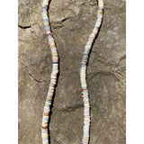 Heishi Australian Opal Beaded Necklace with Pave Diamond Clasp.