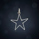 Pave Diamond Open Star Pendant