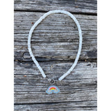 Moonstone Heishi Beaded Necklace with Pave Diamond Clasp