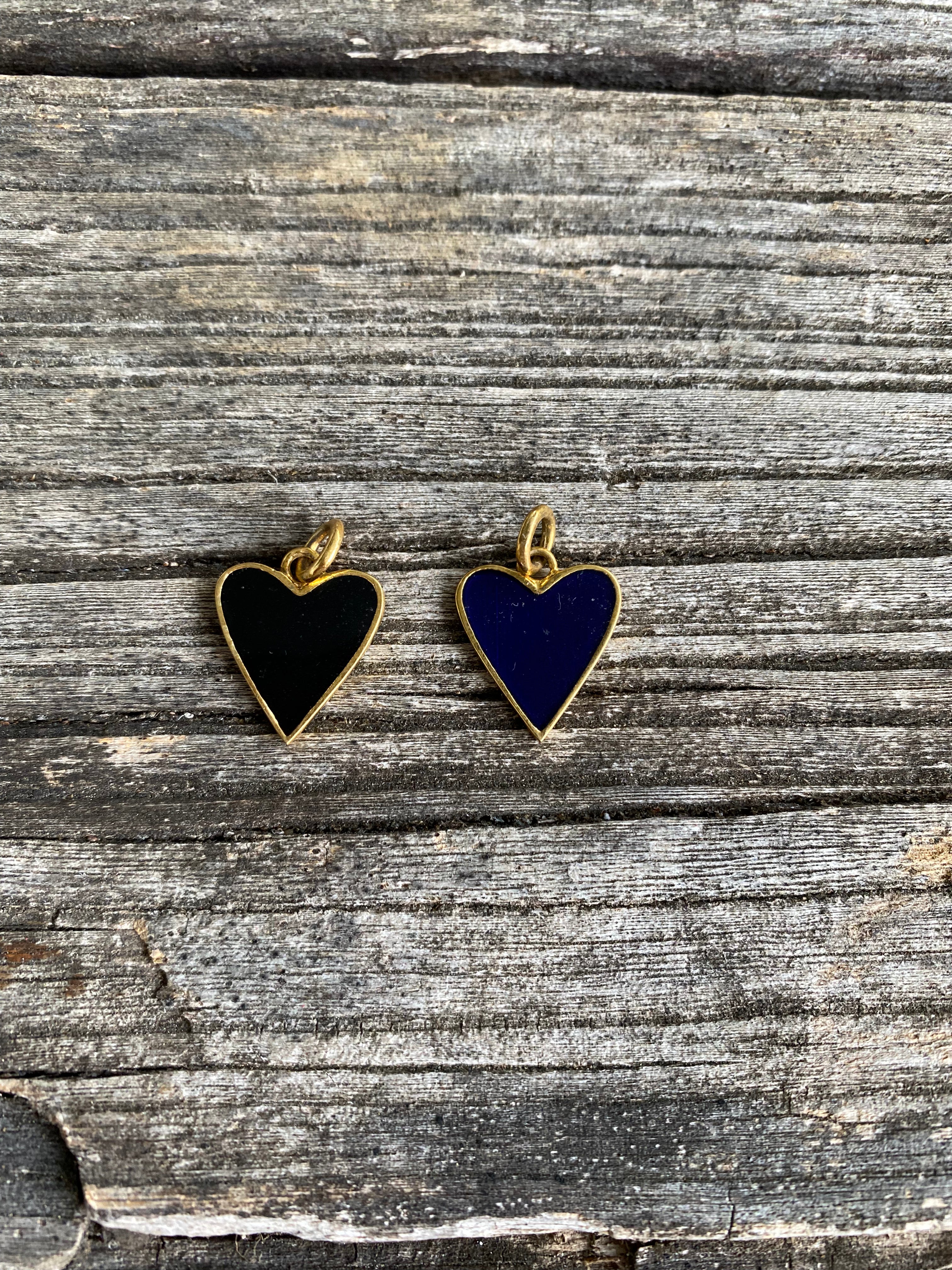 Small Enamel and Gold Plated Heart Pendant