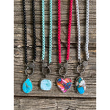 Enamel Coated Chain Necklace with Pave Diamond Clasp