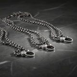 Rolo Chain with Large Pave Diamond Lobster Claw Clasp