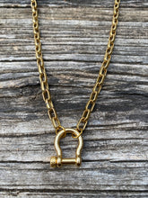 Chunky Gold Chain with Shackle and Screw Clasp