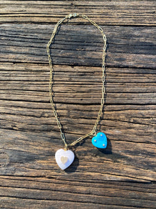Gemstone Hearts with 14k Gold Details