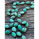 Green Chrysoprase Bezeled Necklace with Large Pave Diamond Lobster Claw Clasp