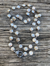 Creamy Moonstone Coin Bezel Necklace with Pave Diamond Clasp