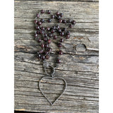 Garnet Beaded Necklace with Pave Diamond Clasp