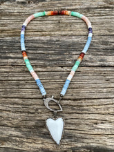 Multi Colored Opal Beaded Necklace with Pave Diamond Clasp