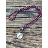 Ruby Faceted Beaded Necklace with Pave Diamond Clasp