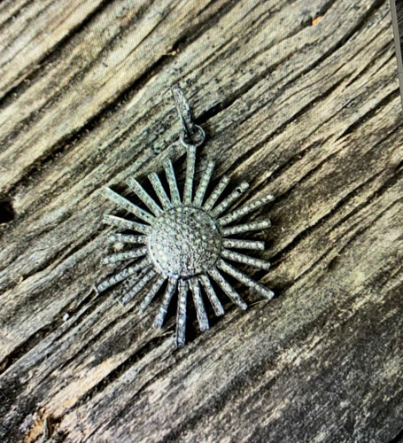 Pave Diamond Starburst Pendant