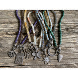 Smokey Quartz Heishi Beaded Necklace with Pave Diamond Clasp