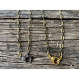 Silver and Gold Paper Clip Chain with Pave Diamond Clasp
