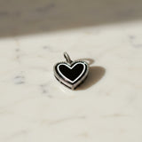 Enamel and Pave Diamond Heart Pendant
