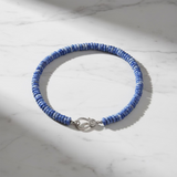 Sodalite Beaded Necklace with Pave Diamond Clasp
