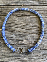 Sodalite Beaded Necklace with Pave Diamond Clasp