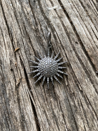 Pave Diamond Sunburst Pendant