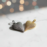 Pave Diamond Teardrop Heart Pendant