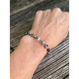 Gemstone and Chain Bracelet with Pave Diamond Clasp
