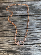 Rose Gold Paper Clip Chain with Pave Diamond Clasp.