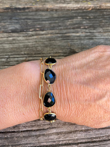 Gemstone And Gold Plated Wrap Bracelets