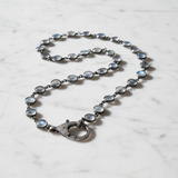 Quartz Coin Bezel Necklace with Pave Diamond Clasp