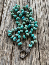 Amazonite Beaded Necklace with Pave Diamond Clasp