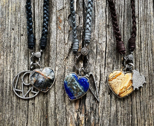 Heart Shaped Stone with Pave Diamond Border