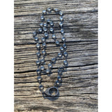 Quartz Coin Bezel Necklace with Pave Diamond Clasp